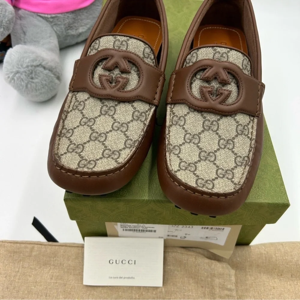 Men’s Gucci Ayrton interlocking G driver loafer size 9.5 made in Italy
